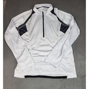 Arsuxeo Cycling Jersey Mens Large White Lightweight Quarter Zip Performance Bike